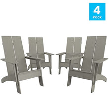 Flash Furniture Set of 4 Sawyer Modern Adirondack Chairs Gray