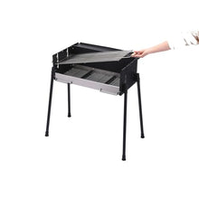 Barbecue Rack Outdoor Home Barbecue Stove Foldable Charcoal Grill Fork Barbecue Utensils Grilled Fish (D Light Grey)