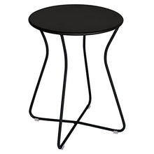 Fermob Cocotte Stool - Modern 18" High Backless Steel Stool with Round Seat - Indoor/Outdoor Use in Liquorice Black