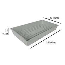 SUNPACK 10" x 20" Mega Plastic Seed Starting Tray, White, 2.5" (Pack of 30) - No Drainage Holes, Ideal for Greenhouses or Indoor Gardening - Made of Thick, Strong Plastic