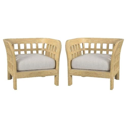 Home Square Outdoor Lounge Chair Set of 2 Natural Finish