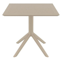 Compamia Sky 32" Square Patio Bistro Table in Dove Gray, Commercial Grade