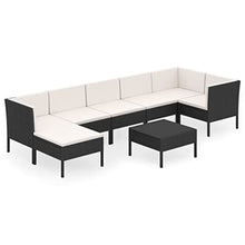 Xinxinxiang 8 Piece Patio Set with Cushions Poly Rattan Black