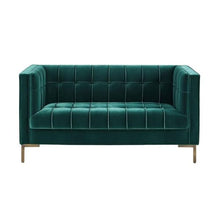 Steve Silver Isaac Stitch Green Velvet Button Tufted Loveseat