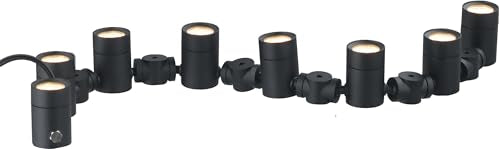 ET2 Lighting Tree Hugger 8-Light Spot Light | Black Finish | Aluminum Construction | Architectural Adjustable Outdoor Spotlight for Gardens and Pathways | Wet Location Rated | E42318-BK