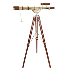 NAVIROCK Vintage Marine Brass Telescope Shiny Finish with Adjustable Tripod
