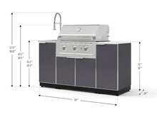 NewAge Products Classic Series 5PC Aluminum Slate Gray Modular Outdoor Kitchen Grill Island with 33" Performance Grill NG -24"D x 65"W x 57.15"H