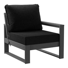 WestinTrends Montara Outdoor HDPE All-Weather Modern Patio Loveseat with Waterproof Cushions, Black