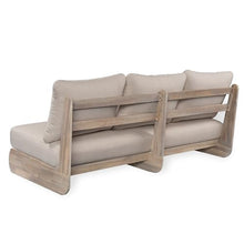 Merax Outdoor Acacia Wood Low 3-Seater Lounge Sofa