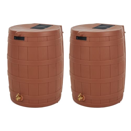 Good Ideas Rain Wizard Water Collection Barrel, 50 Gallon, Terra Cotta