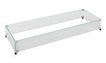 Outdoor GreatRoom Co Fire Pit Wind Guard - 12" x 42" Rectangular Fire Pit Glass Wind Guard for Firepit Burner - 6 Inch Tall Tempered Glass Panels, Secure Aluminum Clips, Rubber Bases, Easy Assembly