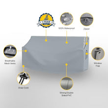 Seal Skin Covers Swing Canopy Cover, Heavy Duty PVC-Coated Polyester Outdoor Patio Swing Cover, Water & UV Resistant Protection with Air Vent, Handle and Flap Type Zipper, Gray, 87" L x 49" W x 67" H