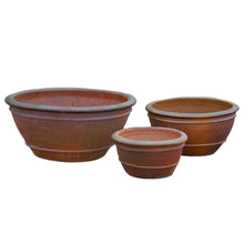 Ten Thousand Pots Rustic Shallow Planter with Low and Wide Design | Unique Round Bowl Planter with Drainage for Indoor & Outdoor Use