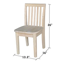IC INTERNATIONAL CONCEPTS Table with 4 Mission Juvenile Chairs Unfinished