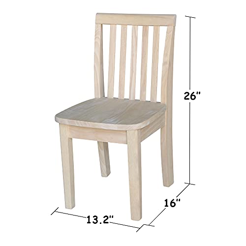 IC INTERNATIONAL CONCEPTS Table with 4 Mission Juvenile Chairs Unfinished