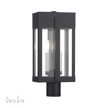 Livex Lighting, 28964-04, Berksford Collection, 2 Light Black Large Outdoor Post Top Lantern with Brushed Nickel Candles and Clear Glass