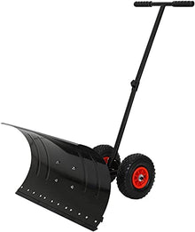 Efficient Snow Shovel with Wheels Hand-Push Snow Shovel with Wheels Outdoor Rolling Snow Plow for Snow Removal Wheeled Snow Pusher for Cleaning Lanes Roads Sidewalks (Size : 74x42cm) (74x42cm)