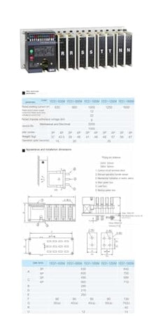 Dual Power Supply Automatic Transfer Switch YES160/400N/630M