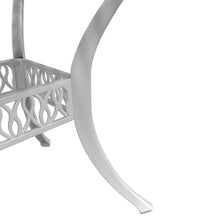 VGLQNRPT 3 Piece Bistro Set White Cast Aluminum Outdoor Patio Furniture with Garden Table and 2 Chairs