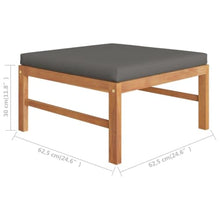 MNCVXAXG 4 Piece Teak Patio Lounge Set with Gray Cushions