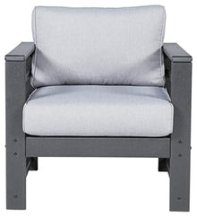 Signature Design by Ashley Outdoor Amora HDPE Patio Lounge Chair 2 Count Grey