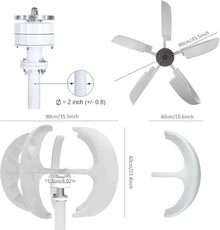 Wind Turbine,Vertical Wind Generator,Lantern Wind Turbine,Wind Power Generator with Controller,4000w/5000w/6000w Wind Turbine Generator Kit 12V-4000W