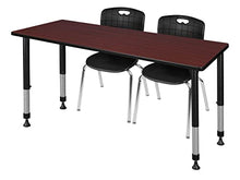 Regency Kee Adjustable Classroom Table Set with 18" Andy Chairs Mahogany/Black
