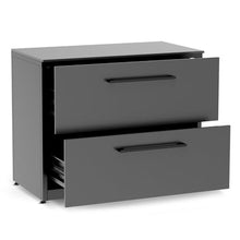 cozze® Elements Outdoor Kitchen 110 Drawer Module with 15mm HPL Worktop, Modular Outdoor Kitchen Cabinet, Galvanized Powder-Coated Steel, Adjustable Feet, Matt Black, 90 x 110 x 60 cm