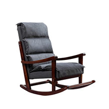 XYWGBMS Patio Lounge Chairs Upholstered Rocking Chair, Solid Wood Frame Rocker Chair with Thickened Cushion, PP Cotton Filling Padded Seat for Porch Living Room Balcony,E