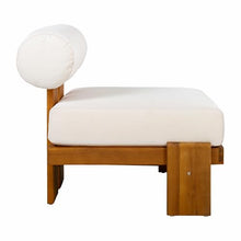 Merax Patio Club Chair Set of 2, Acacia Wood Frame with Waterproof Cushions & Round Backrest for Garden, Deck & Balcony, Beige+Teak