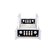 Winwee Twin Car-Shaped Platform Bed Frame with Wheels, White