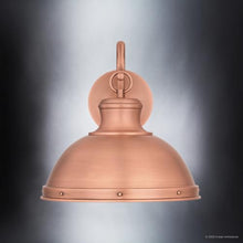 Urban Ambiance Luxury Modern Farmhouse Wall Sconce, Large Size: 14.00''H x 15.00''W, with Luxe-Industrial Style Elements, Rustic Copper Finish, UQL1711, Clemson Collection
