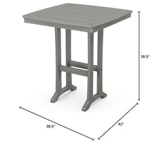 POLYWOOD® Nautical Trestle 37" Bar Table in Slate Grey
