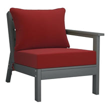 Costaelm Portsmouth Outdoor Patio HDPE Sectional Sofa with Deep Seating Patio Cushions, Gray/Red