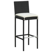 HGPOTUY 9 Piece Patio Bar Set with Cushions Black