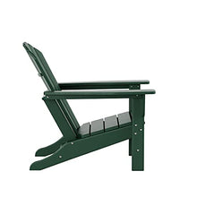 WO Home Furniture Set of 12-6pcs Traditional HDPE Adirondack Chairs with 3pcs Ottoman and 3pcs Side Table, All Weather Resistant for Patio, Outdoor, Balcony, Backyard, Deck, Pool, Dark Green