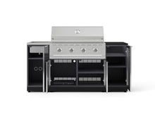 NewAge Products Classic Series 5PC Aluminum Slate Gray Modular Outdoor Kitchen Grill Island with 40" Performance Grill NG - 24"D x 72"W x 57.15"H