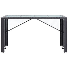 YUHI-HQYD 9 Piece Patio Bar Set,Balcony Bar,Backyard Decor,Balcony Furniture,High Foot Bar,Afternoon Tea Suit,Perfect for Patio, Garden, Porch,Family Room,Sitting Area, Poly Rattan Black