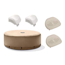 Intex PureSpa Inflatable Hot-Tub Accessories Set with 28523E Round Hot-Tub Cover, Two 28505E Foam Headrests, and Two 28502E Removable Seats