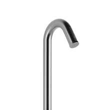 Wave Freestanding Brushed Stainless Steel Outdoor Shower Kit with Hot Water - Floor-Mounted Outside Shower Kit with Rain Shower Head, Wand Handshower, Foot Rinse Spout | Pool Showers for Outside