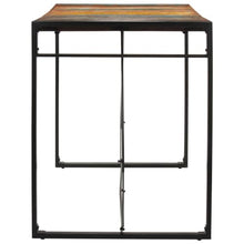 KGFHERENB Reclaimed Wood Bar Table, 69 Inch Industrial High Top Dining Table with Solid Iron Legs, Rustic Multicolor Pub Table for Indoor Outdoor Use Home Bar and Restaurant