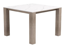 Leilani Square Dining Table (42") White, White Dining Table, Modern Style, Faux Marble Sintered Stone Square Shape Tabletop, Aluminum, Outdoor Dining, 42" W x 42" D x 30.2" H