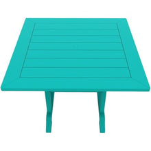 Costaelm Square Outdoor Dining Tables, 43'' Patio Table with Umbrella Hole for 4 Person, Balcony Outdoor Buffet Porch for Outside Lawn Porch Bistro Furniture, Turquoise