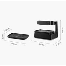 MZGYYD Electric Grill Pan, Smokeless Cooking with Double-Fire Turbo Cooling, Compact for Easy Cleaning, Ideal for Party and Camping