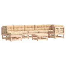 HKTMGDNG 8-Piece Beige Pinewood Modular Patio Sectional Sofa Set
