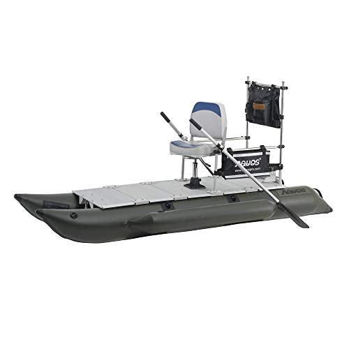 AQUOS 10.2FT Inflatable Pontoon Boat with Swivel Seat and Guard Bar Green