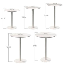 Failjierue White Round Bistro Table Counter-Height Club Table with Sturdy Metal Base as Kitchen Dining Desk, Coffee Workstation & Study(40x62cm)