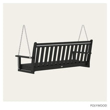 POLYWOOD GNS60BL Vineyard 60" Outdoor Swing, Black