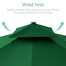 Best Choice Products 10x10ft Cantilever Patio Umbrella w/Base Included, Solar LED Lights 360 Rotation Large Offset Hanging Outdoor Shade for Deck Pool Backyard w/Stand – Green
