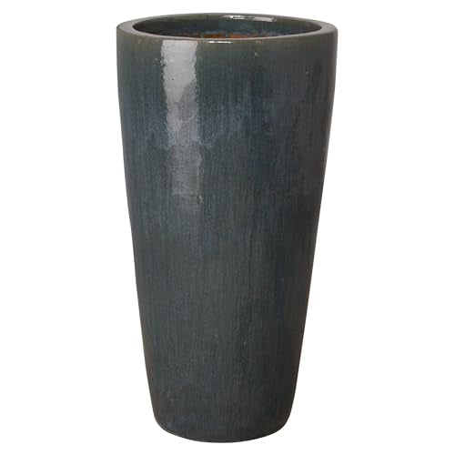 Emissary 18.5in Gray Stoneware Round Planter